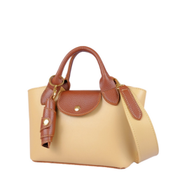 Elegant Tan & White Mini Bag