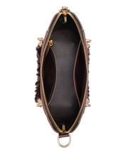 Dark Brown Suede Small Evening Bag