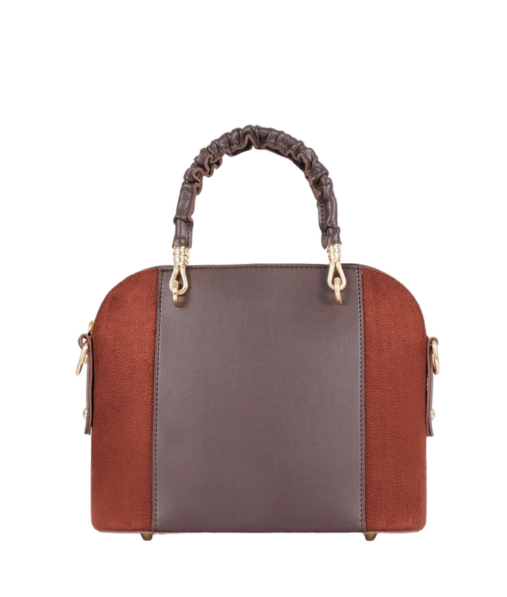 Dark Brown Suede Small Evening Bag