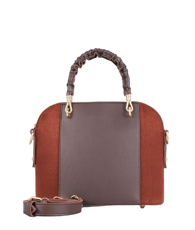 Dark Brown Suede Small Evening Bag