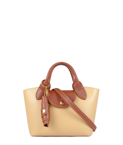 Elegant Tan & White Mini Bag