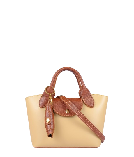 Elegant Tan & White Mini Bag