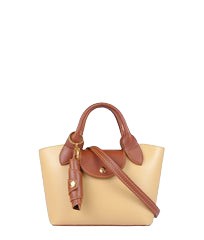 Elegant Tan & White Mini Bag